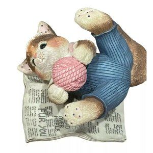 Calico Kittens HEAD OVER HEELS FUR YOU Enesco 295469 1997 Cat Figurine Vintage